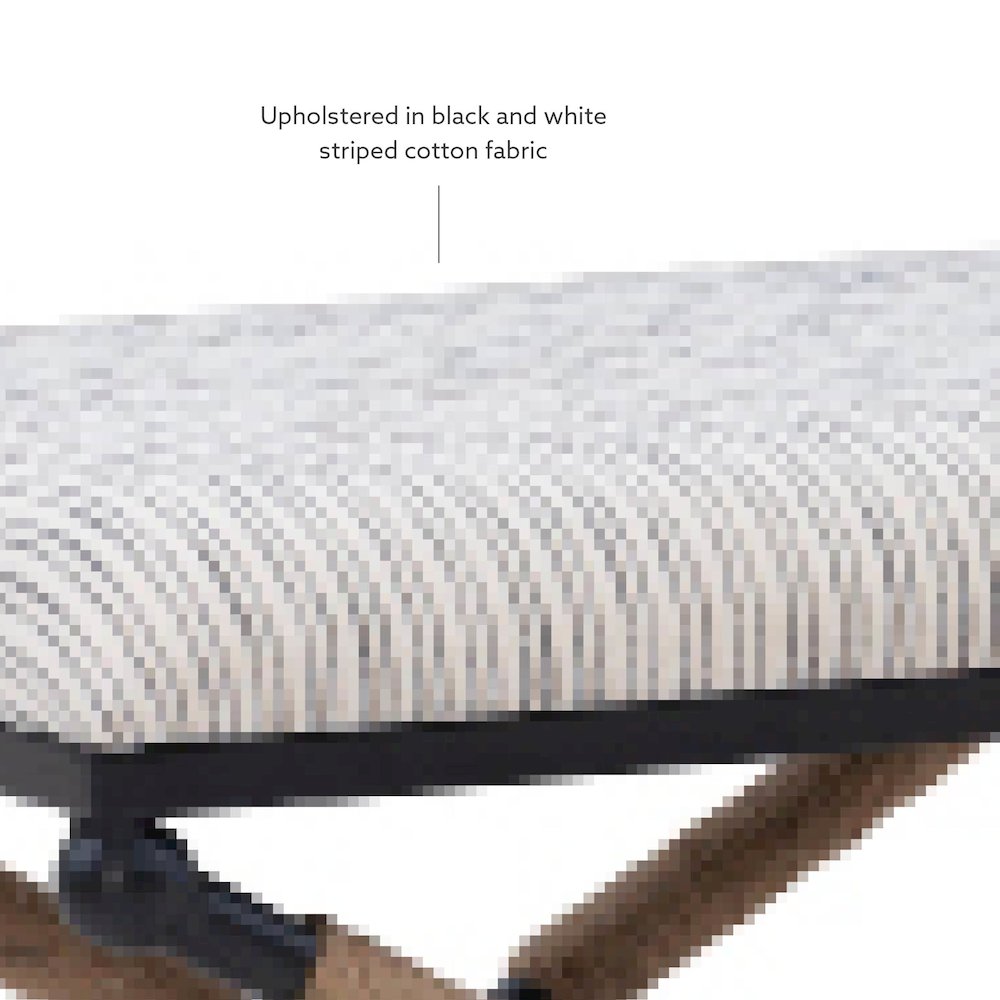 Ashburn Campaign Accent Stool Striped. Picture 11