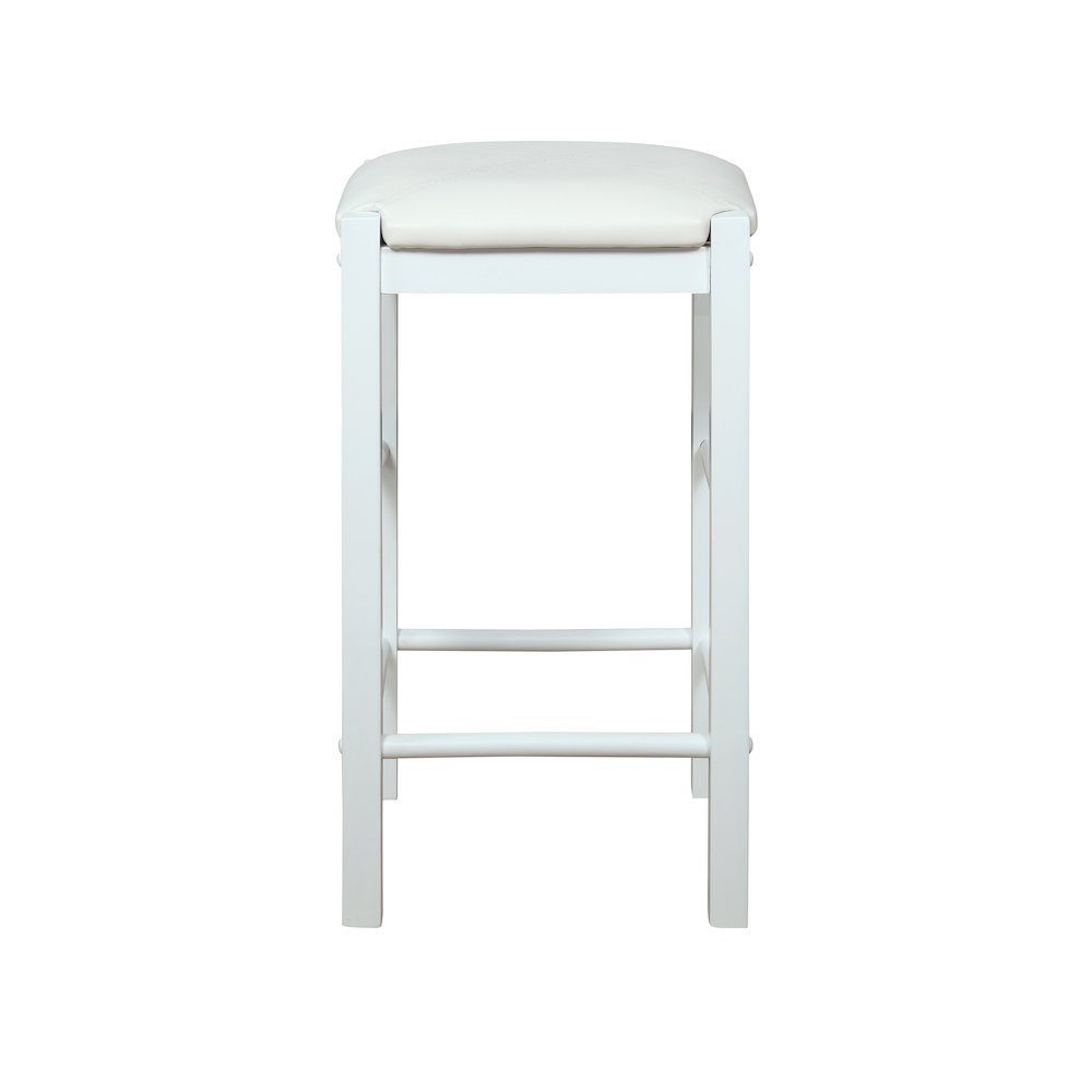 Lancer Backless Counter Stools, White - Set Of Two. Picture 4
