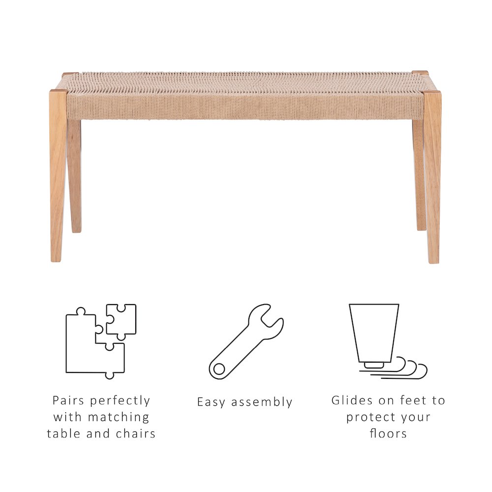Cadence Dining Bench Natural. Picture 12