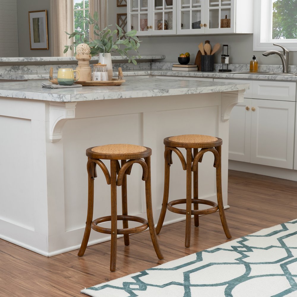 Rae Walnut Backless Counter Stool. Picture 2