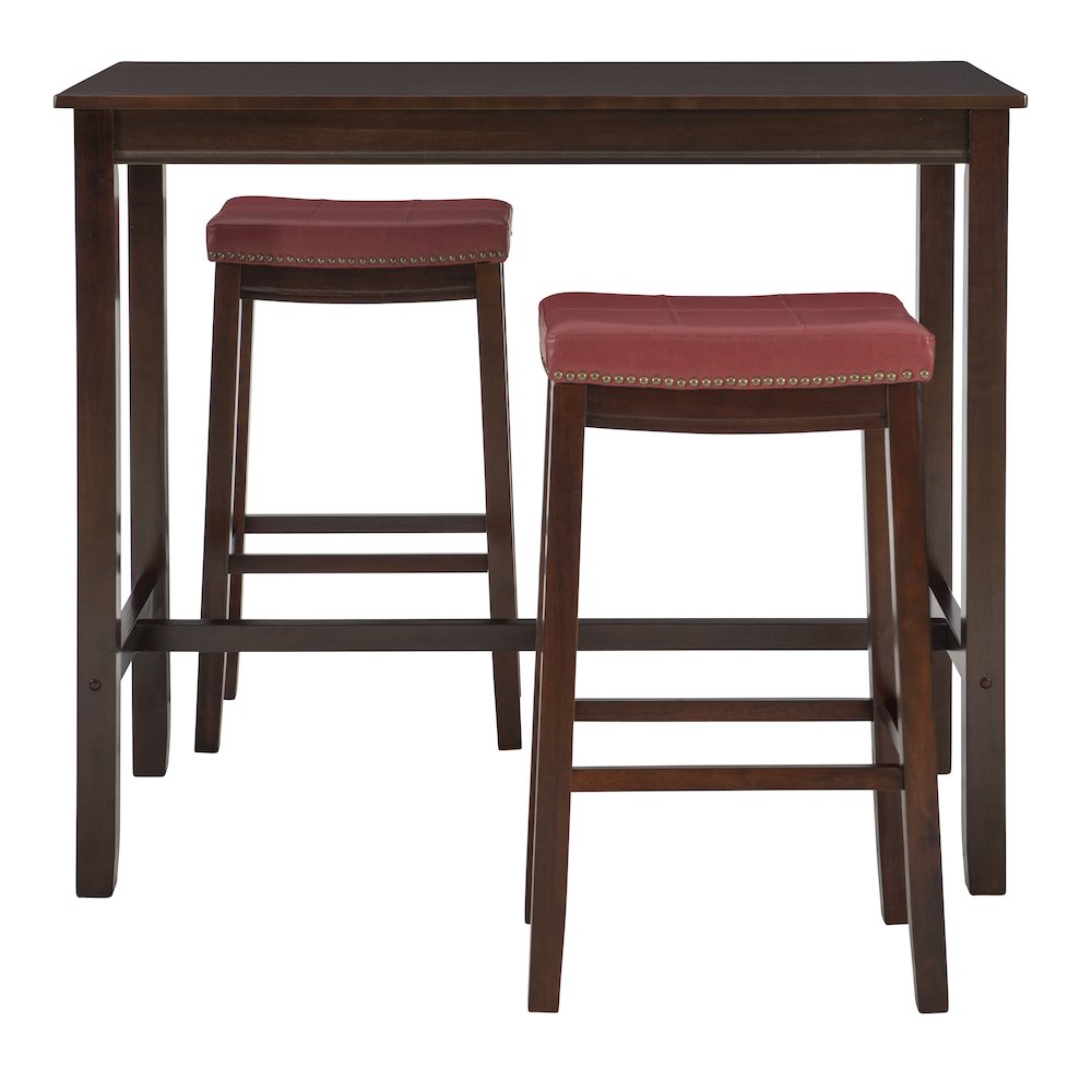 Claridge 3Pc Bar Set Brown Red. Picture 2
