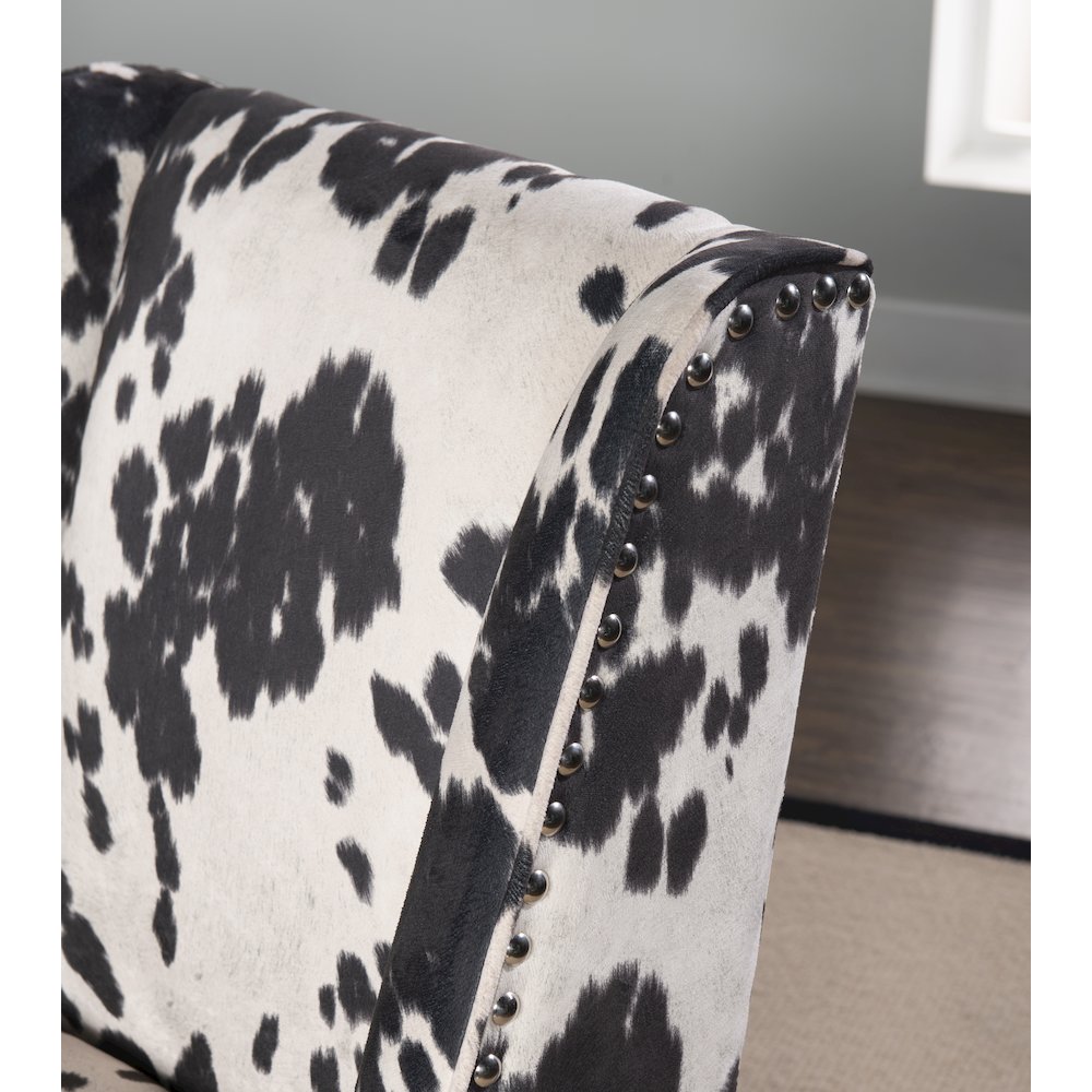 Draper Office Chair, Black And White Cow Print. Picture 4