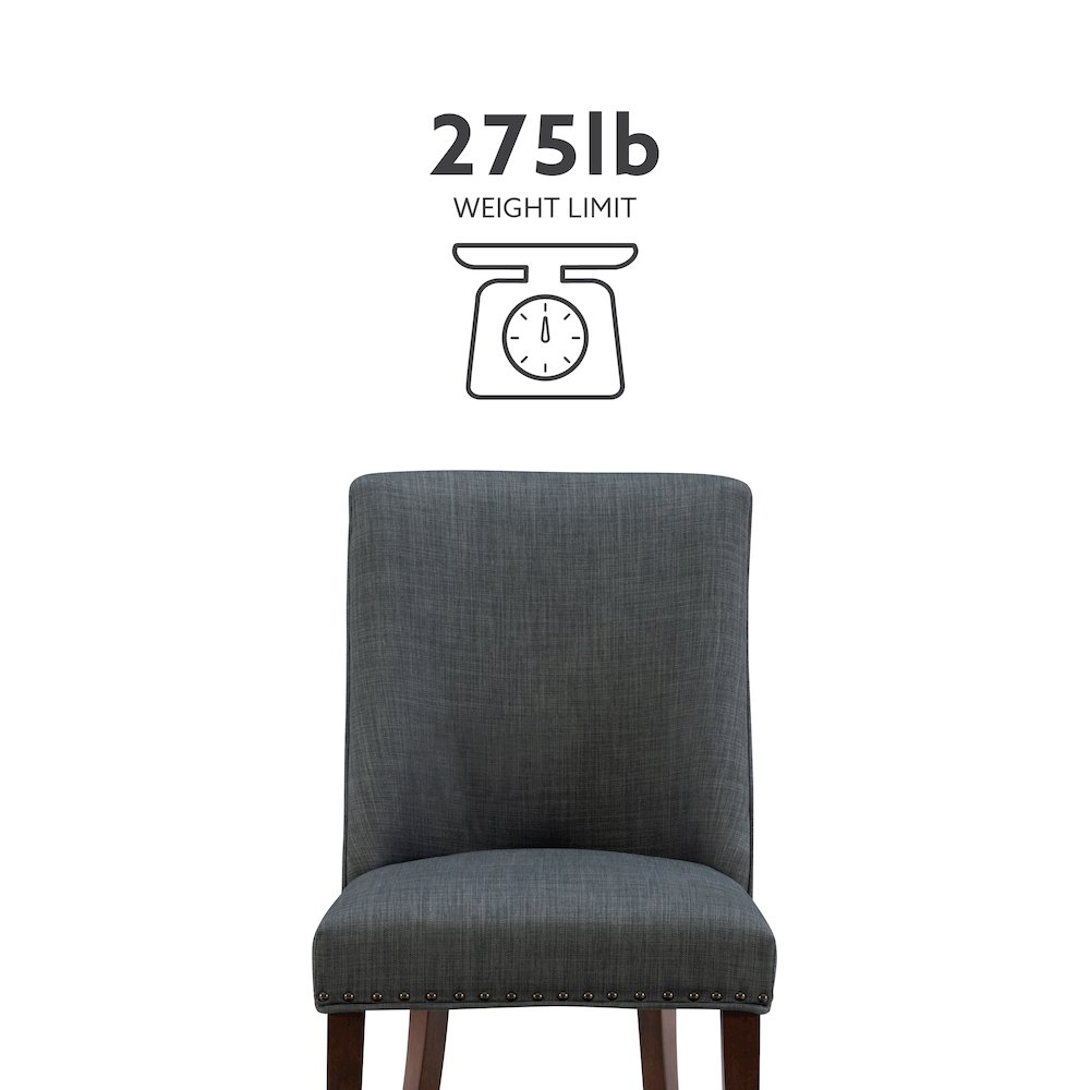 Adler Dining Chair Espresso Grey Set of Two. Picture 13