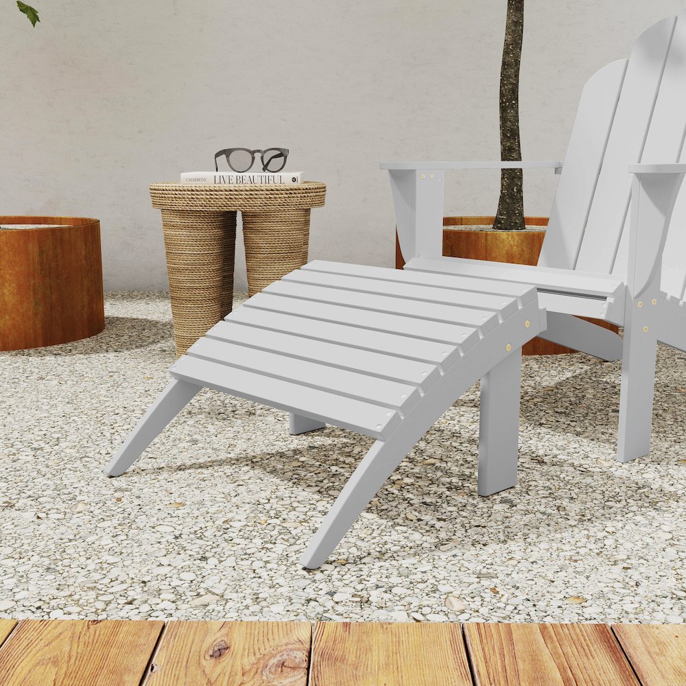 White Adirondack Ottoman. Picture 4