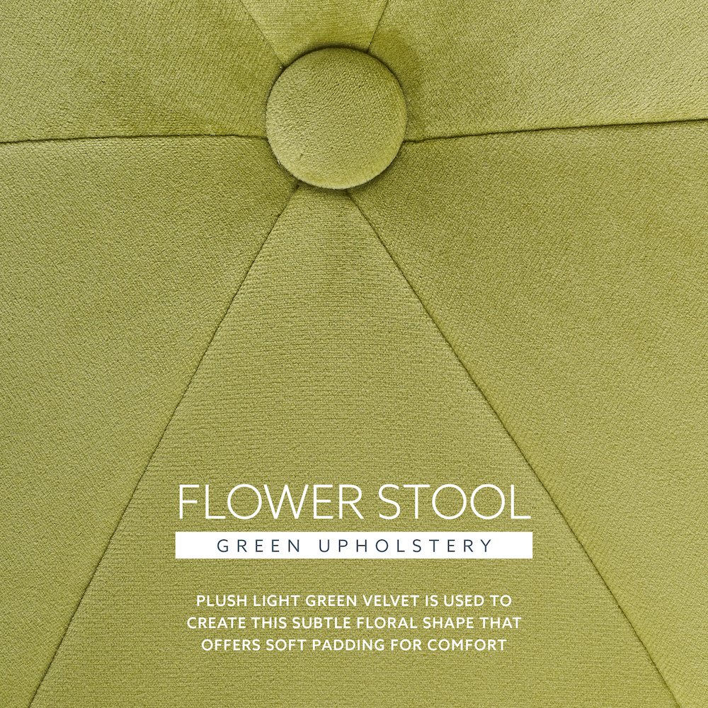 Seraphina Accent Vanity Stool, Green. Picture 9