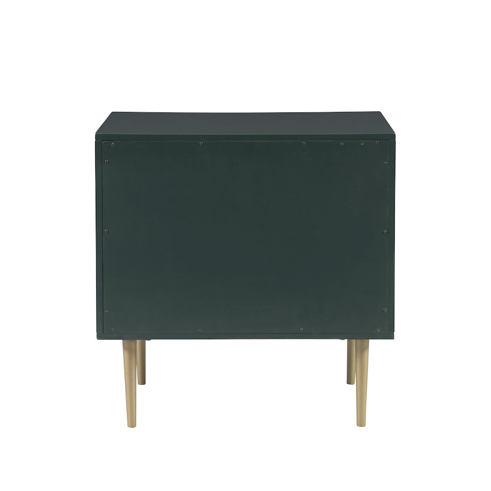 Gloria Two Drawer Night Stand Dark Green. Picture 11