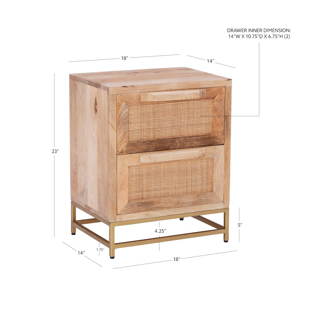 Janie Rattan Cabinet Two Drawers. Picture 12