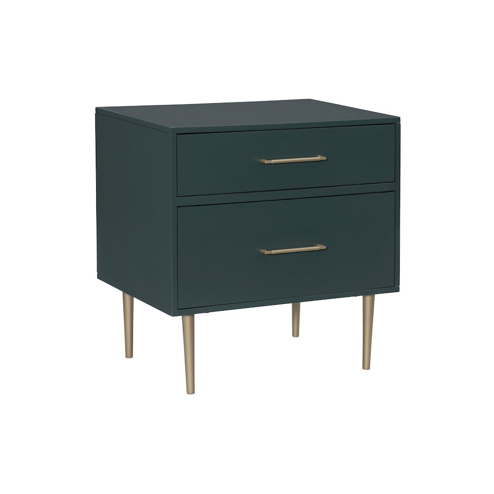 Gloria Two Drawer Night Stand Dark Green. Picture 10