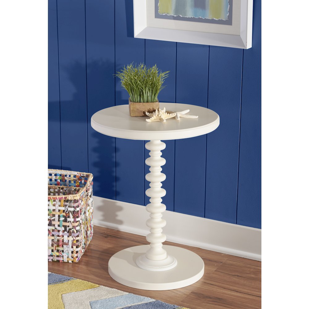 White Round Spindle Table. Picture 3
