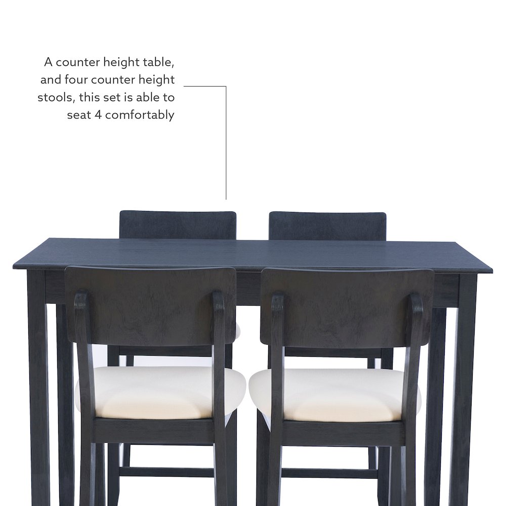 Jorissen 5Pc Tavern Set Dark Charcoal. Picture 12