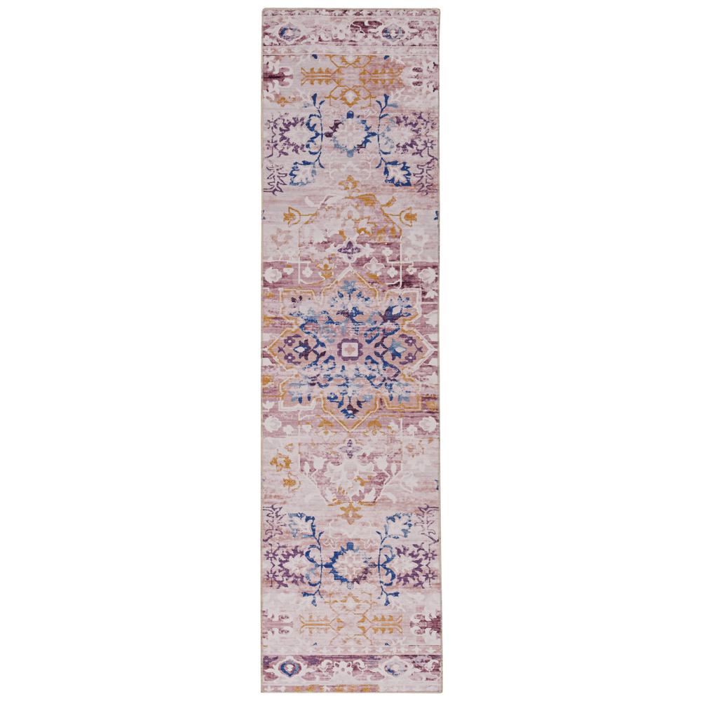Washable Micah Pink/Gold 2x8, Rug. Picture 1