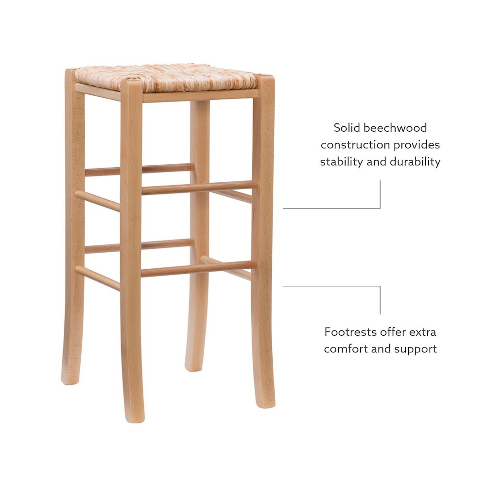 Gianna Backless Barstool Natural Set Of 2. Picture 9