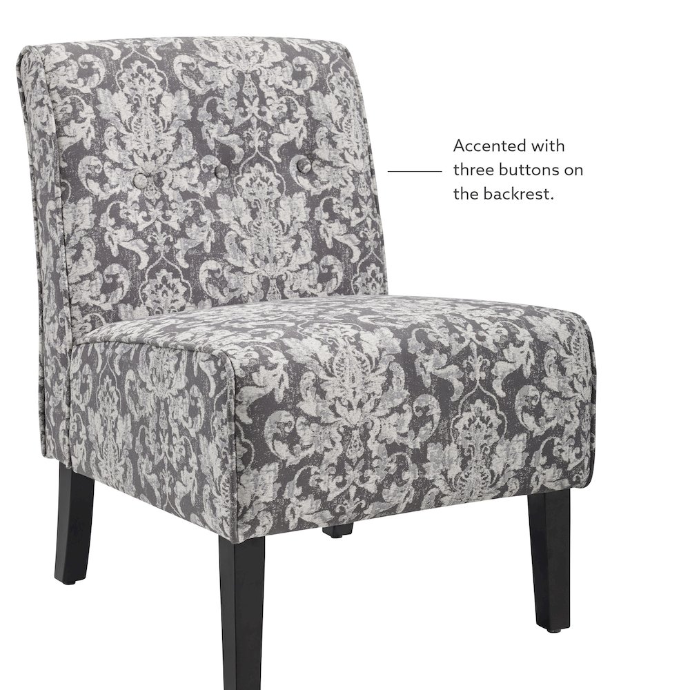 Coco Accent Chair - Gray Damask. Picture 8
