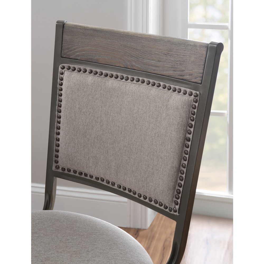 Franklin Swivel Counter Stool, Pewter. Picture 3