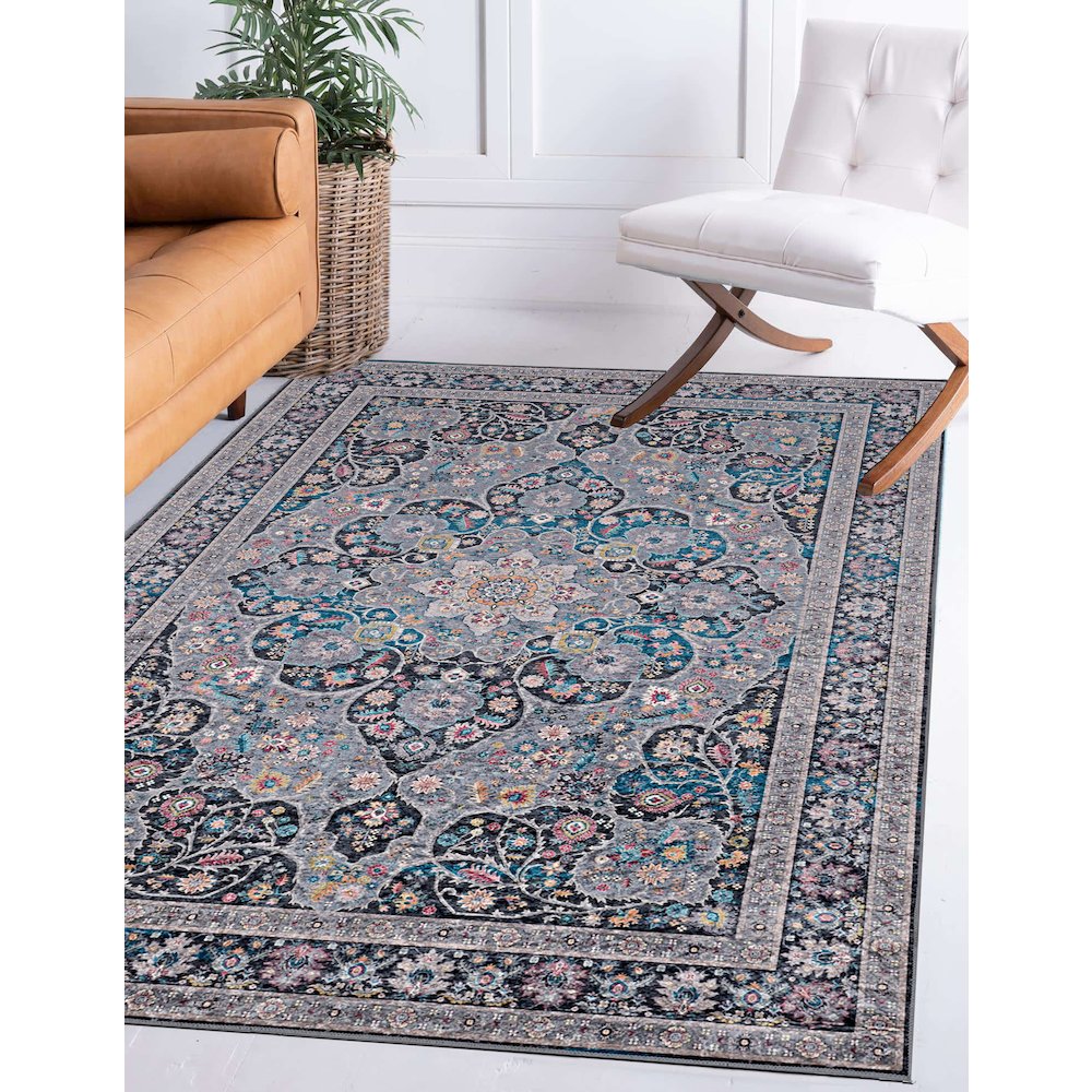 Emerald Grenier Grey & Teal 5x7, Rug. Picture 1