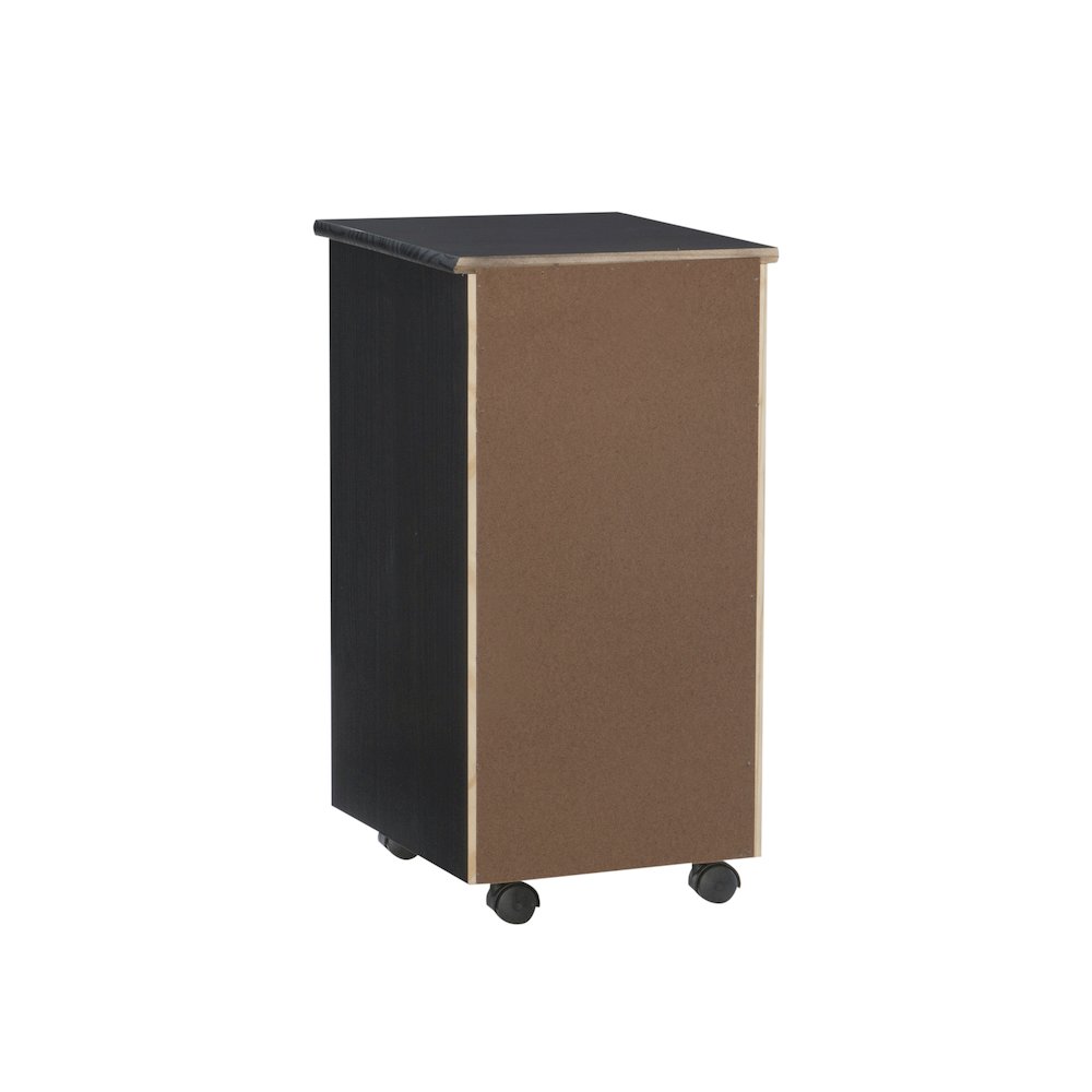 Cary Black Six Drawer Rolling Storage Cart Black. Picture 13