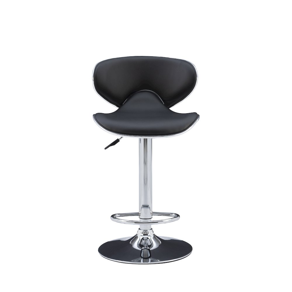 Chrome and Black PU Barstool. Picture 2