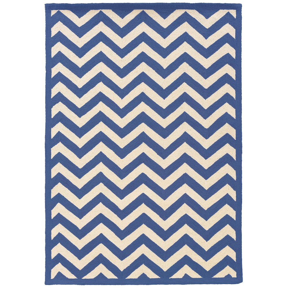 Silhouette Chevron Navy & Ivory 8x10, Rug. Picture 1