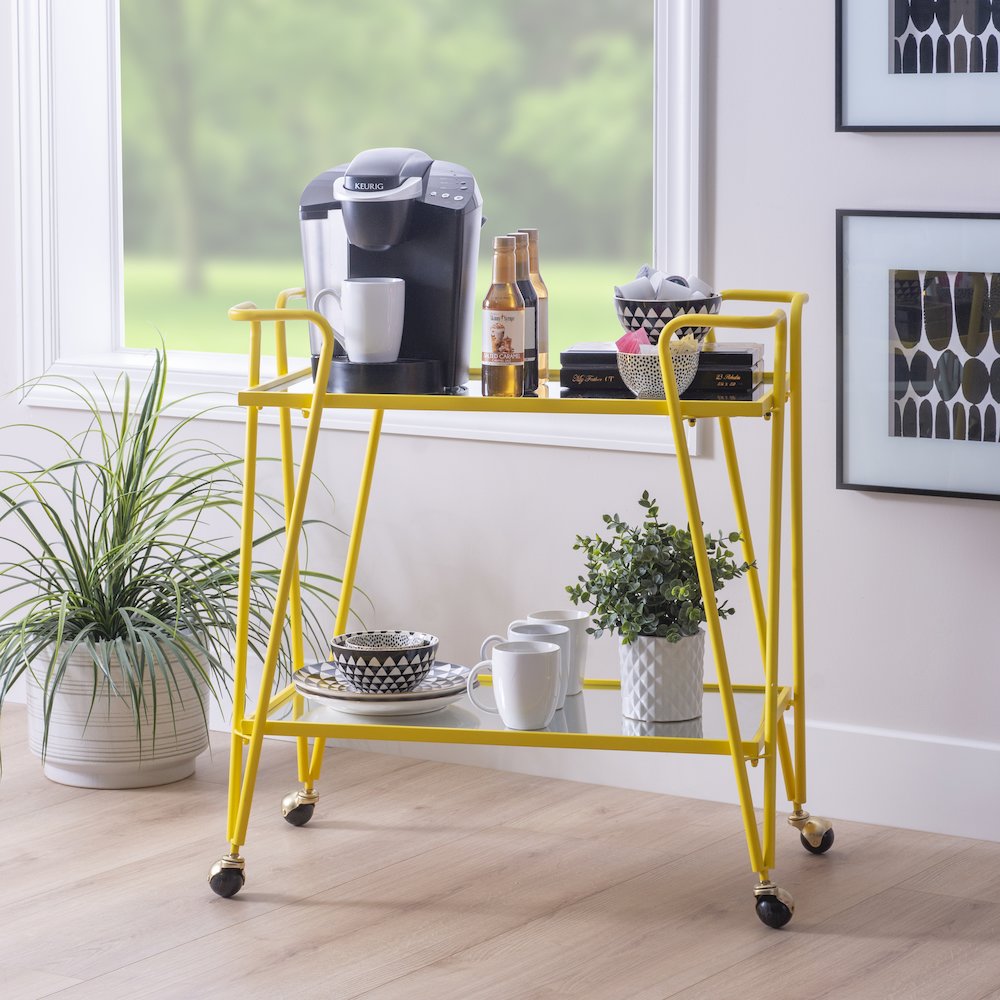 Yellow Mid-Century Bar Cart. Picture 5