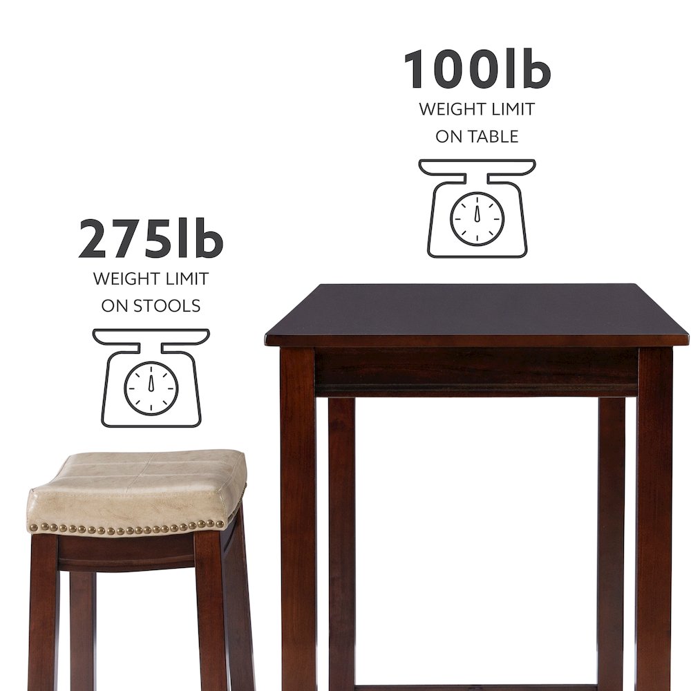 Claridge 3Pc Counter Set Brown Beige. Picture 11