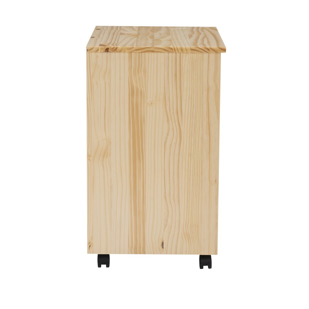 Cary Six Drawer Wide Roll Cart, Natural. Picture 7