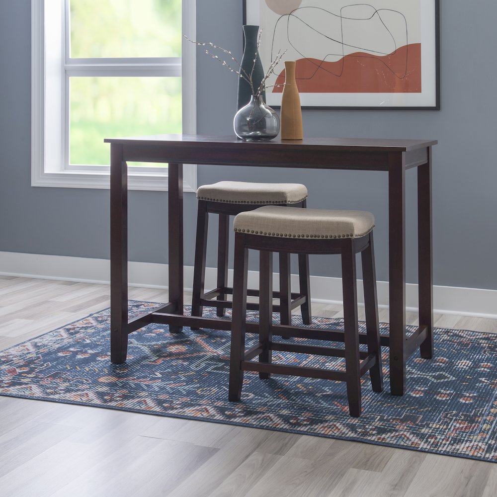 Claridge 3Pc Counter Set Walnut Linen. Picture 3
