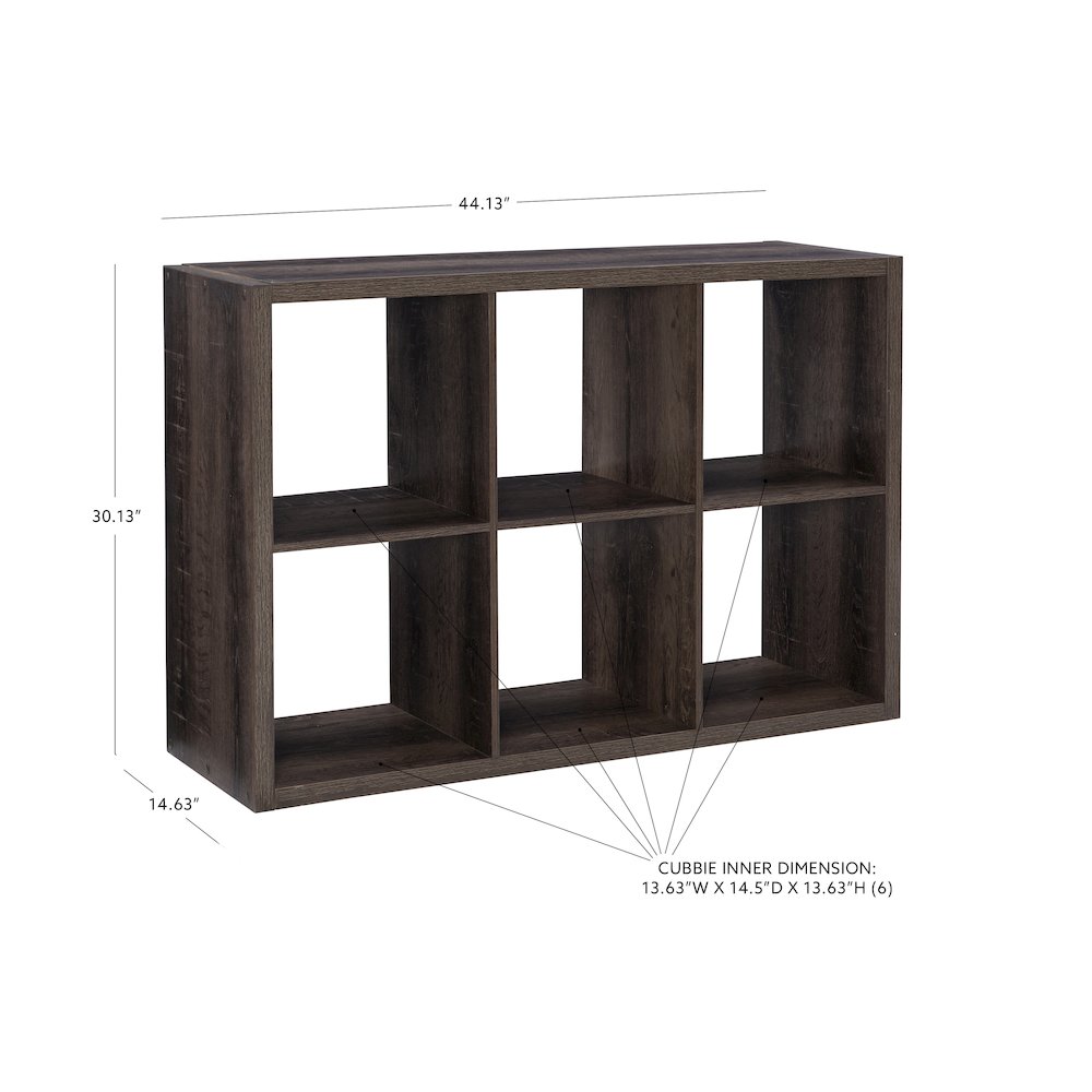Galli 6 Cubby Storage Cabinet Grey. Picture 11