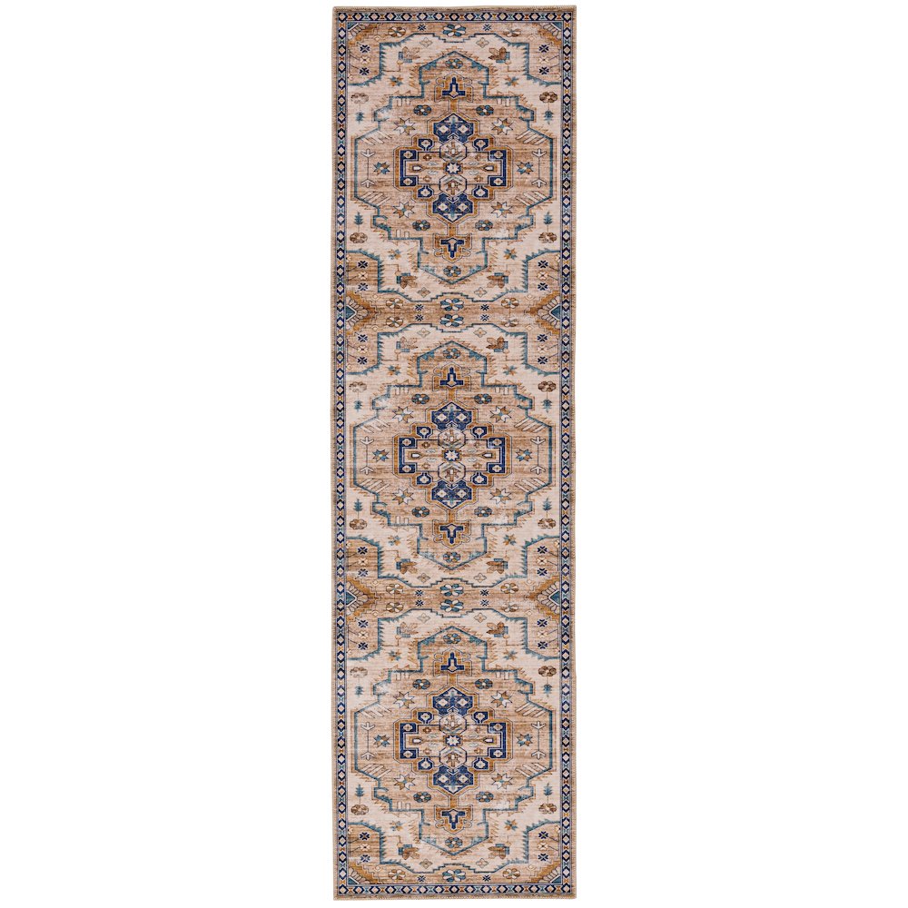 Washable Julian Ivory/Gold 2x8, Rug. Picture 1