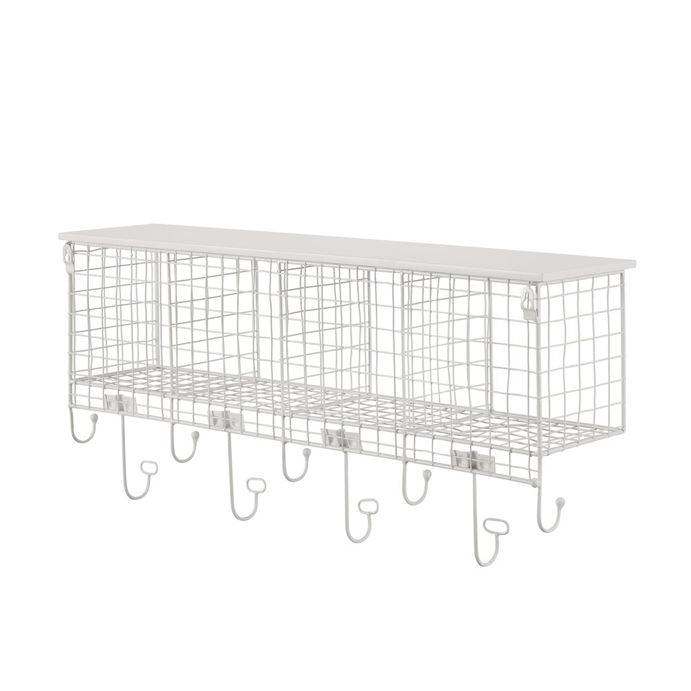 Four Cubby Wall Shelf White. Picture 7