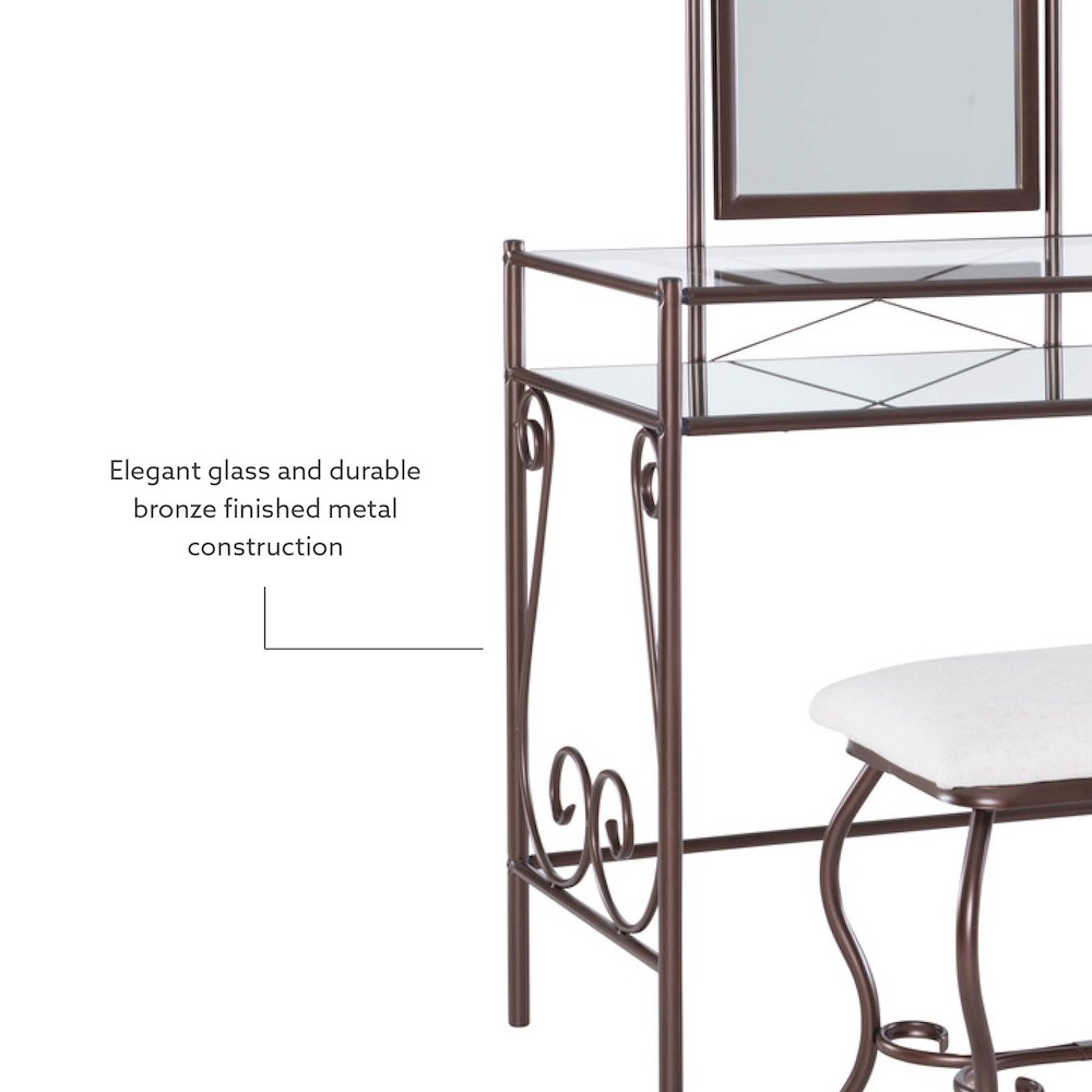 Clarisse Metal Vanity Set. Picture 14