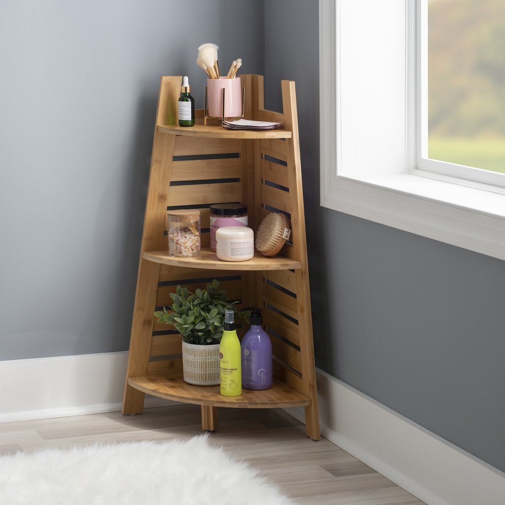 Bracken Bamboo Corner Shelf. Picture 2