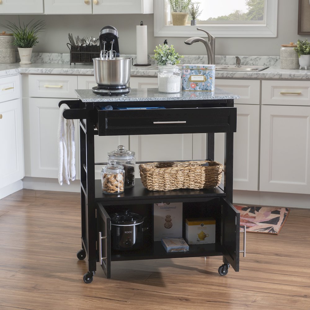 Cameron Kitchen Cart With Granite Top. Picture 5