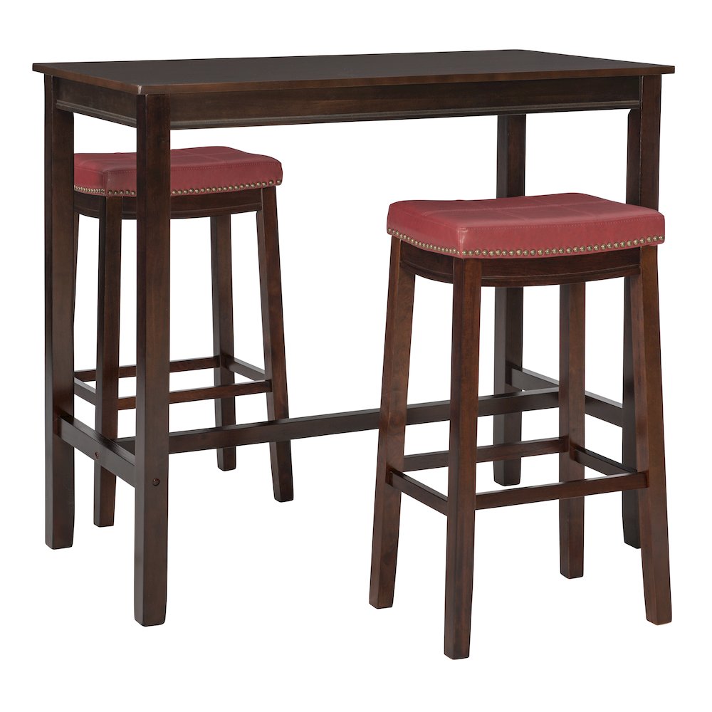 Claridge 3Pc Bar Set Brown Red. Picture 1