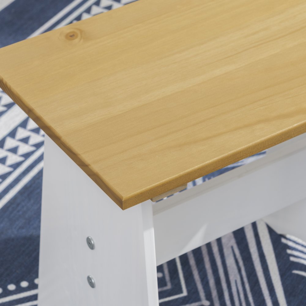 Linson Large Backless Bench Honey White. Picture 4