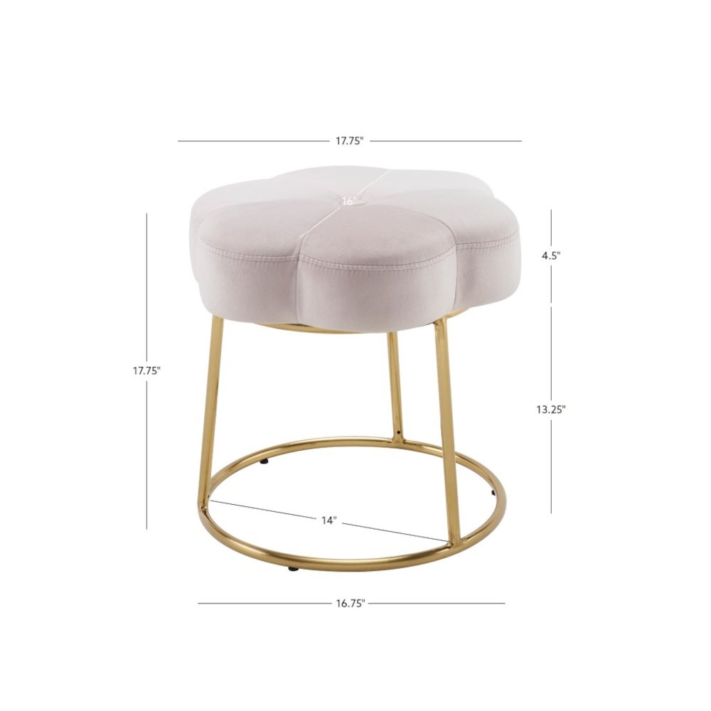 Seraphina Accent Vanity Stool, Pink. Picture 9