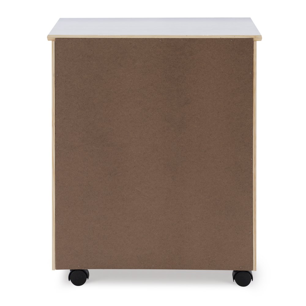 Cary Six Drawer Wide Roll Cart, White Wash. Picture 11