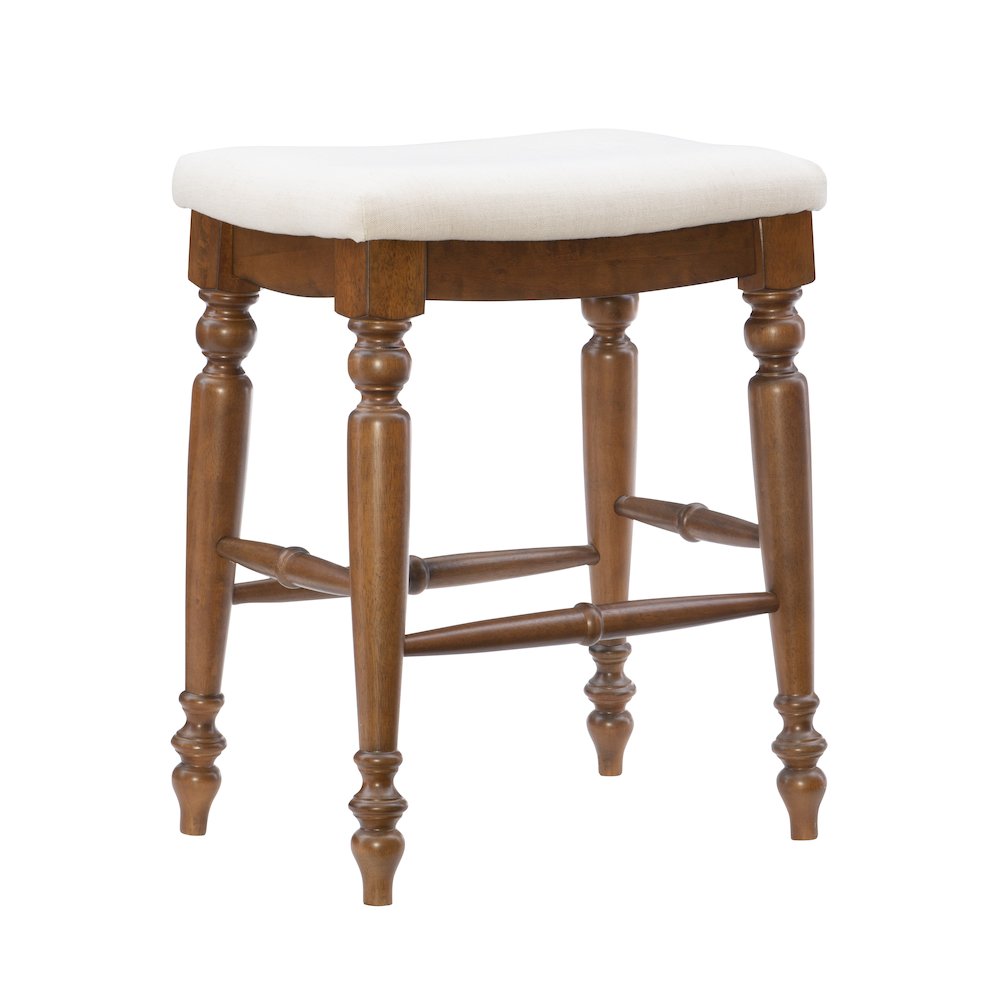 Marino 25" Backless Counter Stool, Linen/Walnut. Picture 7