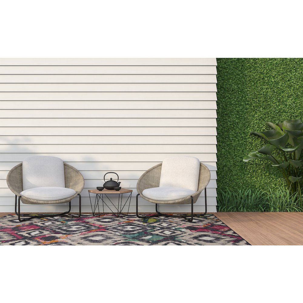 Outdoor Washable Grayton Ivory & Charcoal 7' X 9', Rug. Picture 3
