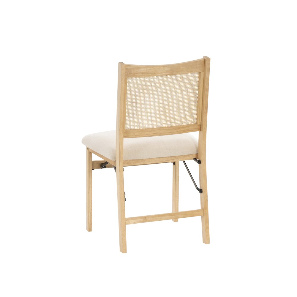 Bina Rattan Cane Folding Dining Side Chair, Beige. Picture 12