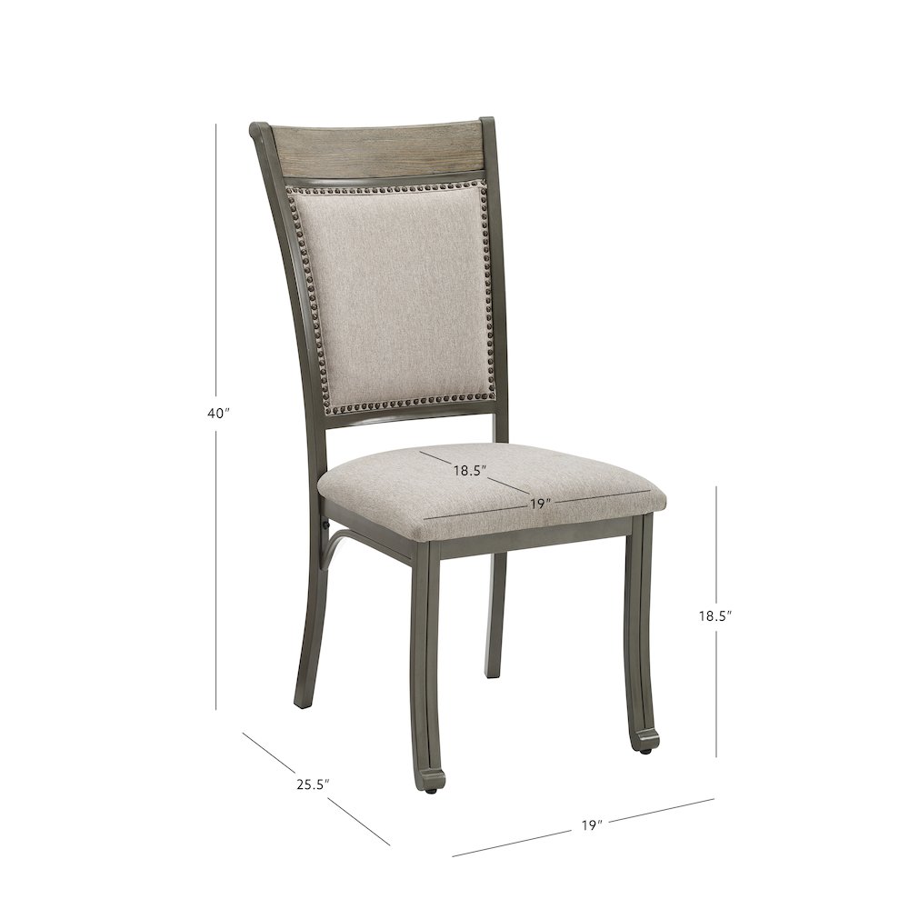 Franklin Dining Side Chair Pewter 2 Pack. Picture 15
