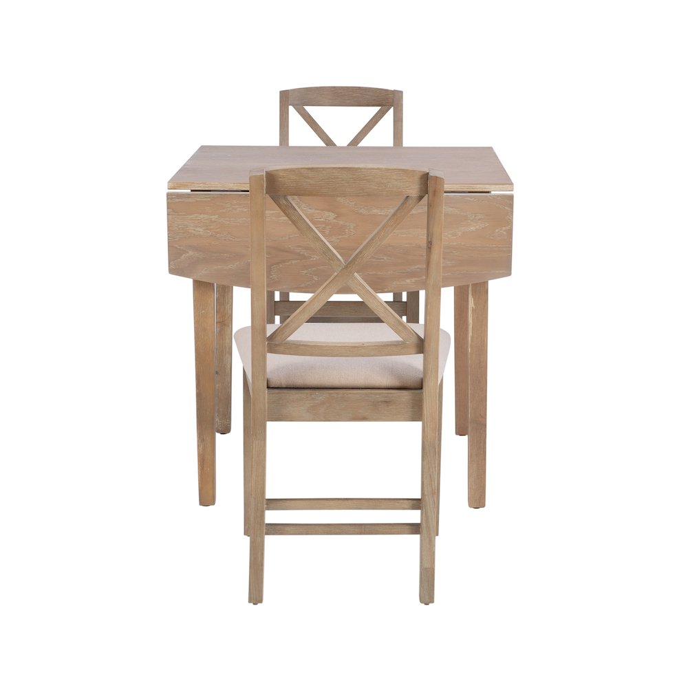 Torino 3Pc Drop Leaf Dining Set Gray. Picture 7