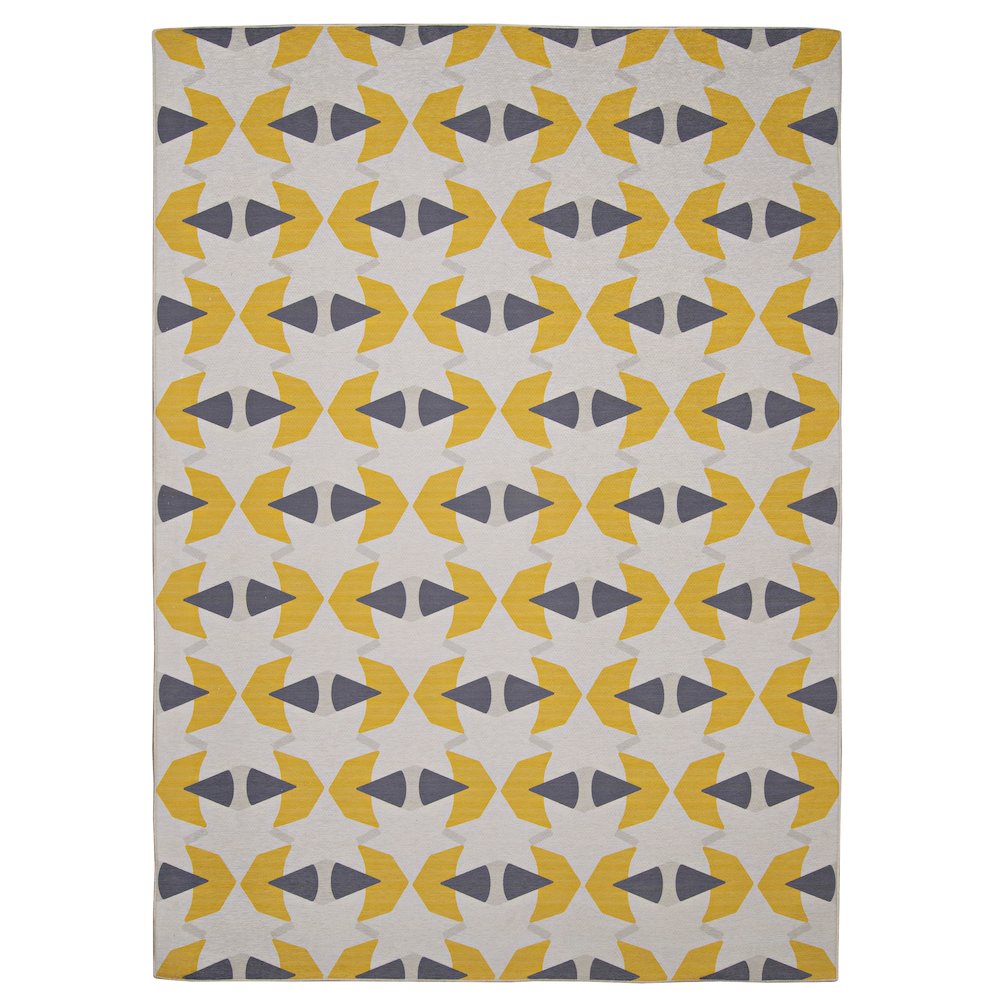 Outdoor Washable Hialeah Ivory & Yellow 3' X 5', Rug. Picture 3