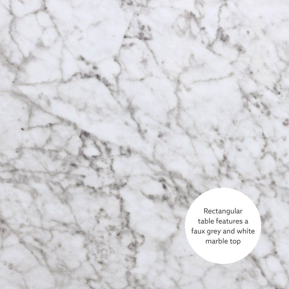 Lancer 3 Piece Tavern Set, White Faux Marble. Picture 11