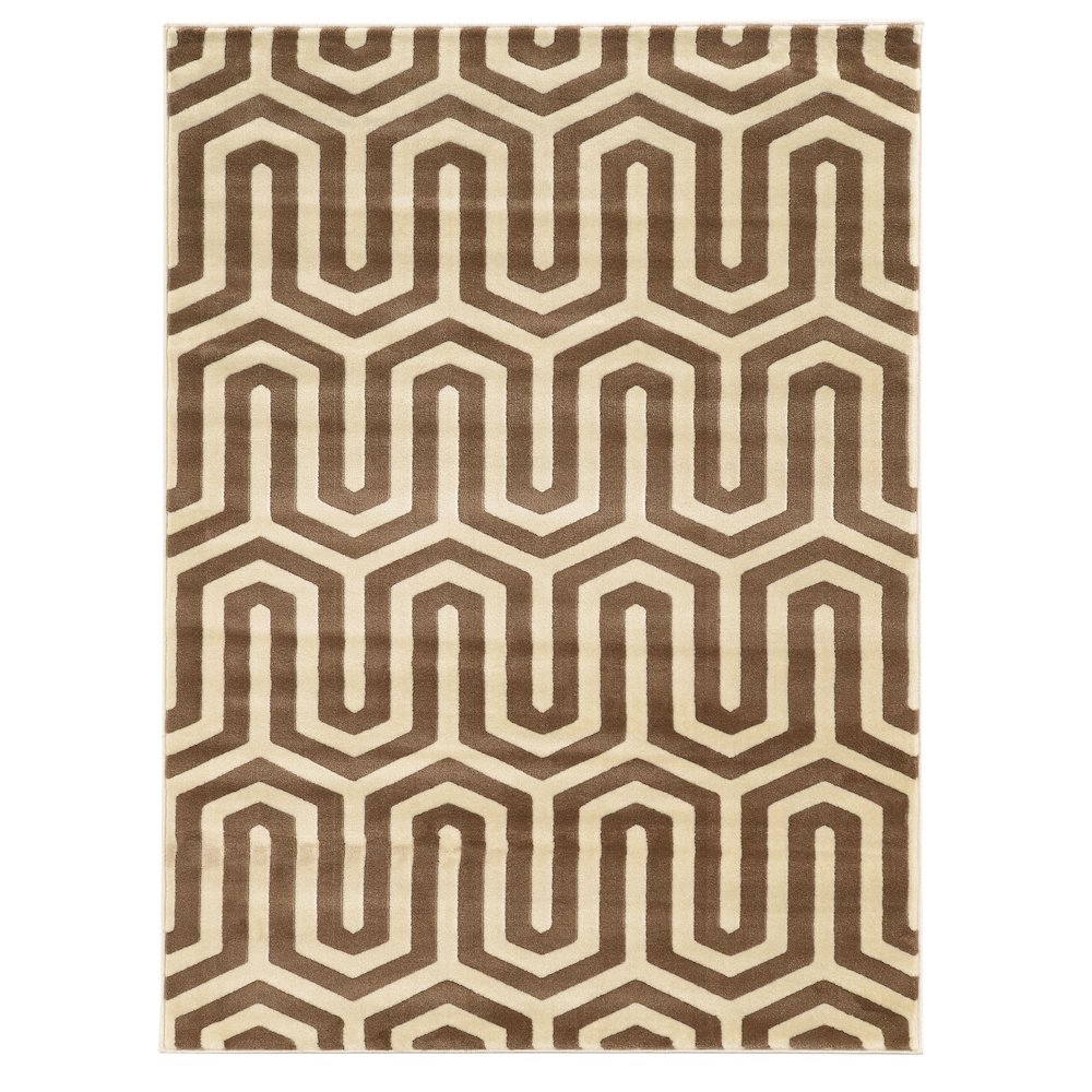 Roma Tangent Ivory & Beige 8x10, Rug. Picture 1