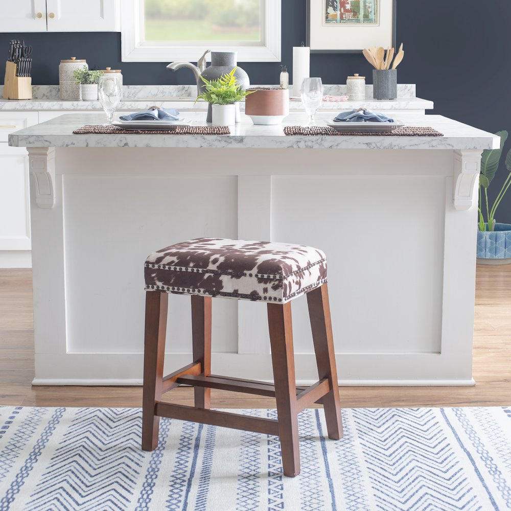 Walt Brown Cow Print Counter Stool. Picture 4