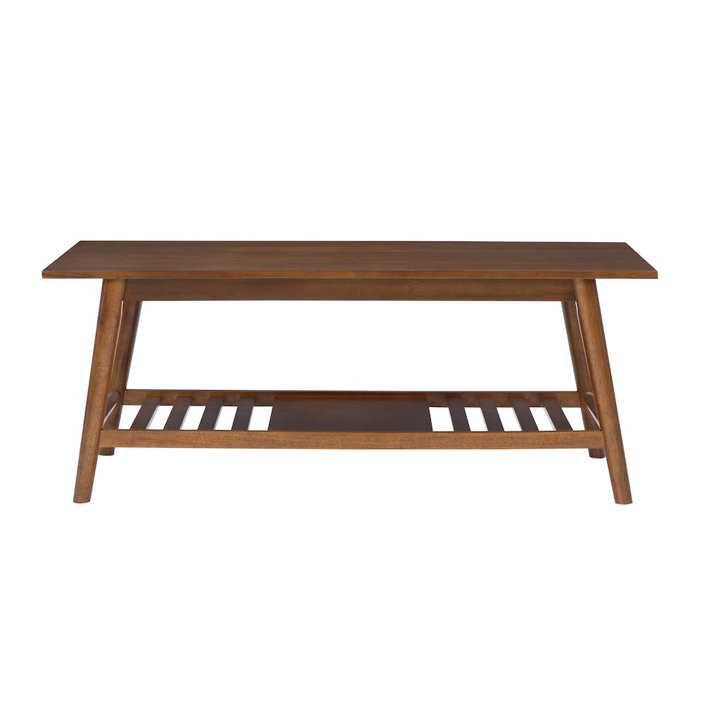 Charlotte Coffee Table With Shelf, Walnut Brown. Picture 7