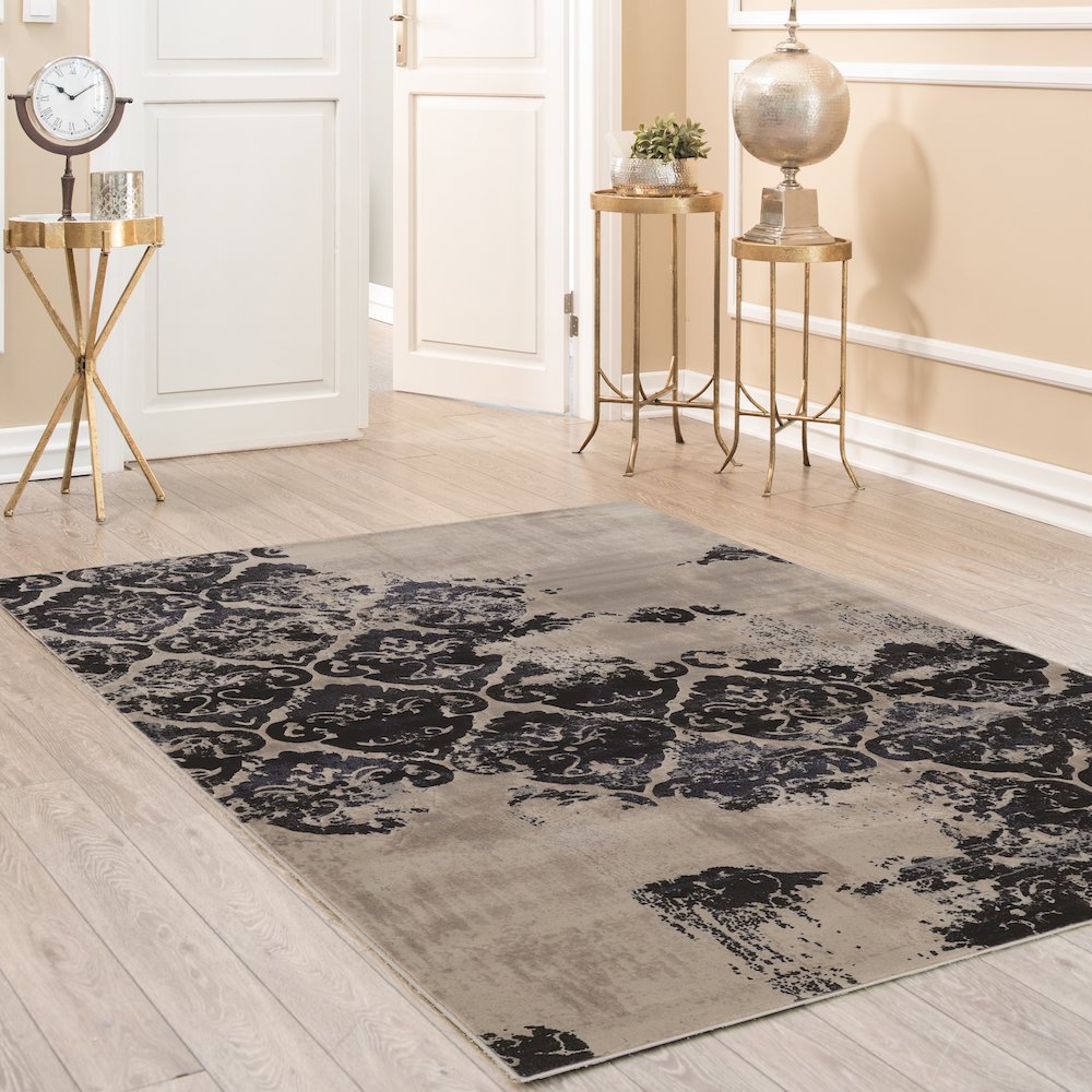 Jewel Clara Beige & Navy 5x7.6, Rug. Picture 1