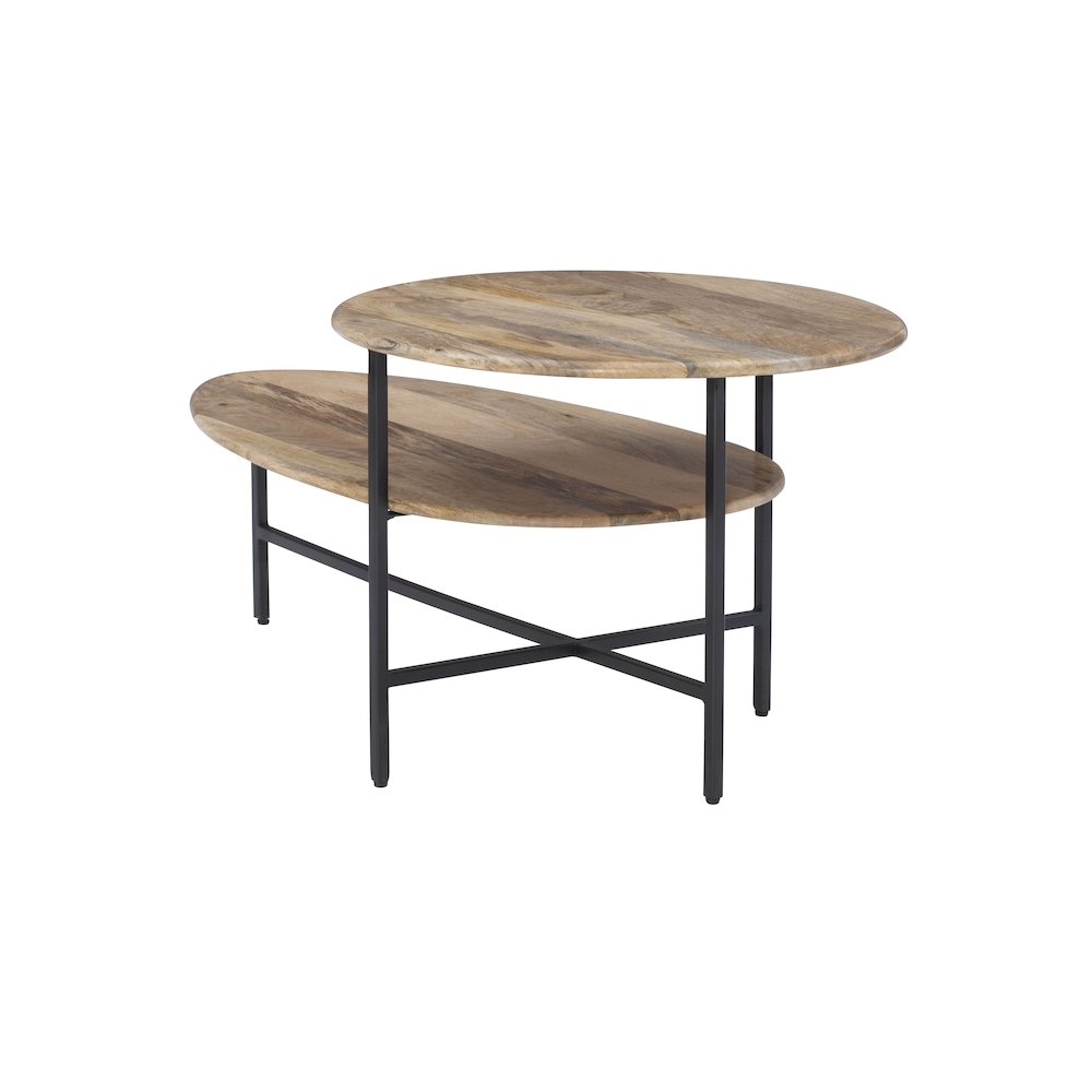 Tavin Two Tiered Coffee Table Natural Black. Picture 8