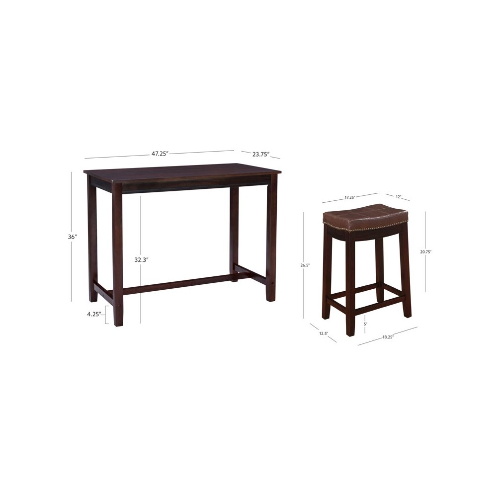Claridge 3Pc Counter Set Brown. Picture 12