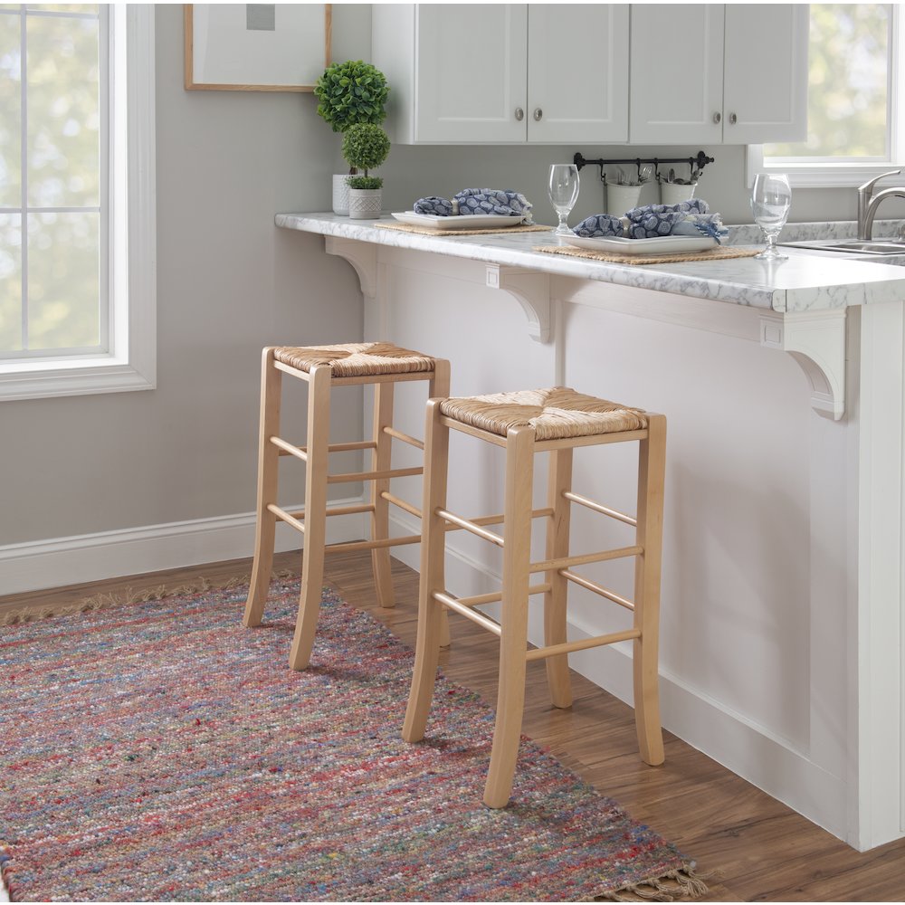 Gianna Backless Barstool Natural Set Of 2. Picture 3